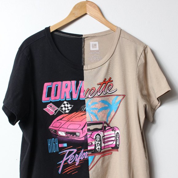 GM Shirt Womens 2X Black Tan Corvette Top - Picture 2 of 5